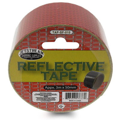 Red & Silver Reflective Safety Tape - 9 Foot x 2 Inch Roll - TAP-SF-010 - ToolUSA