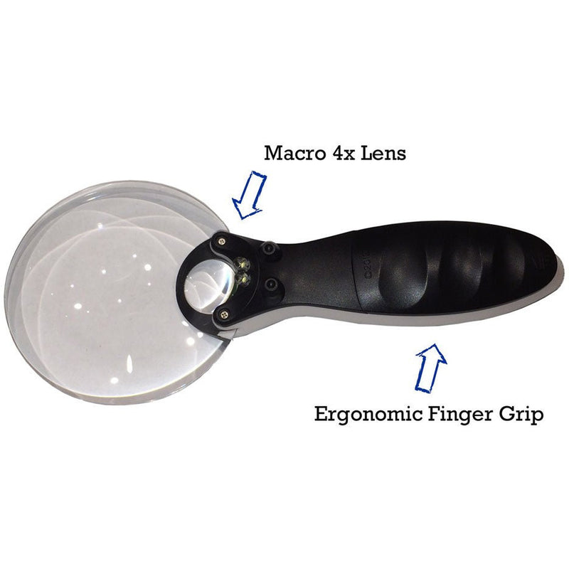 RIMLESS ACRYLIC LENS MAGNFIER WITH 2 LED'S - MG-15085 - ToolUSA