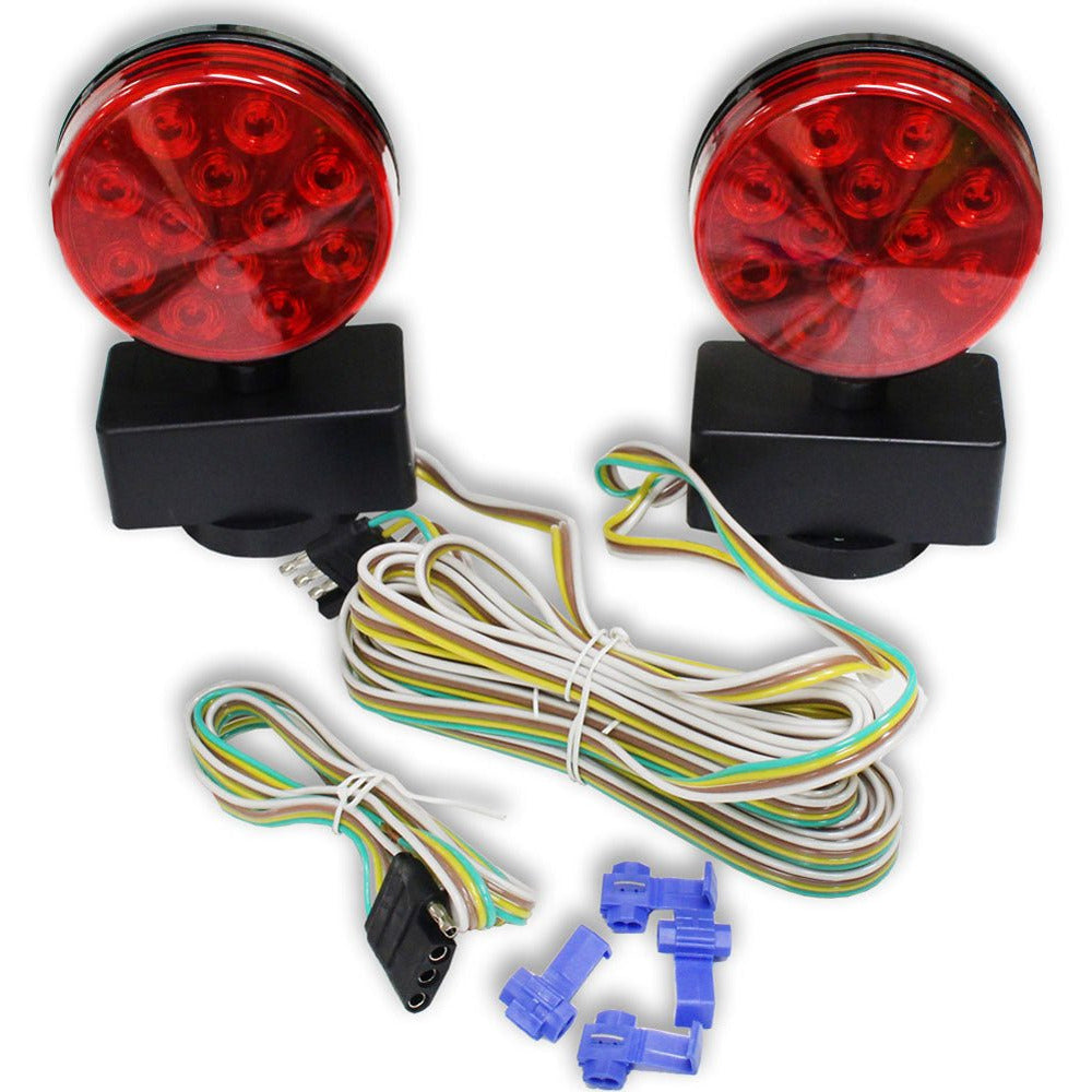 Road Genie Red LED Tow Lights - DOT Approved - Magnetic - TA1872LED-DT - ToolUSA