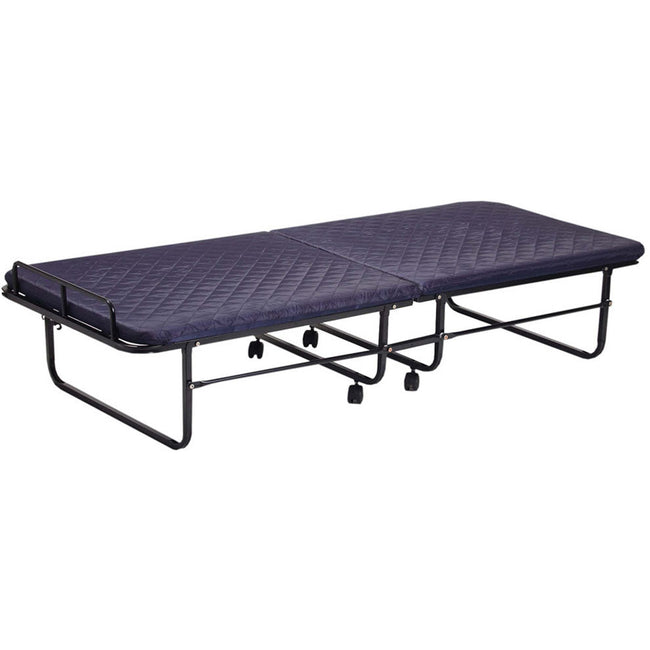 Rollaway Portable Bed, 72" X 30" With Thick Navy Blue Mattress - 40lbs - CAM-94185 - ToolUSA
