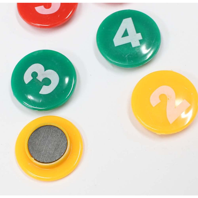 Set Of 10 Coloful Magnets With Numbers 1 - 10 Painted On Them - MC6063-10-YX - ToolUSA