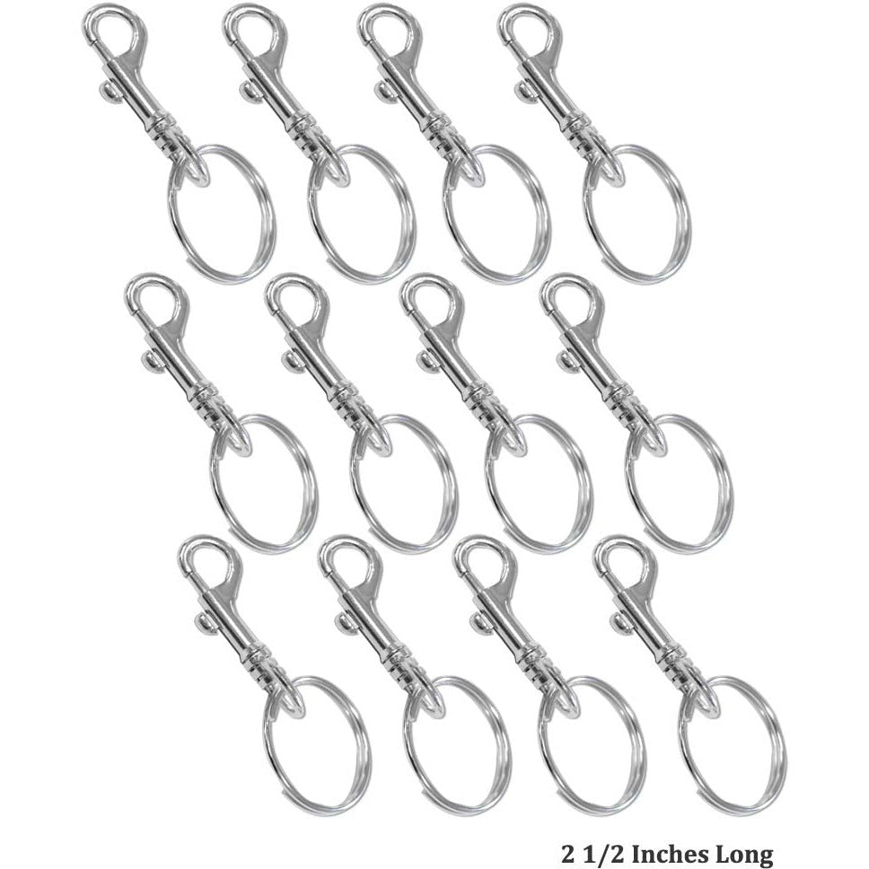 Set Of 12 Pieces Swivel Key Rings-5/8 Inch Swivel Hook-1 Inch Diameter Rings - TR-00061 - ToolUSA