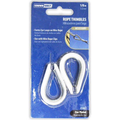 Set of 2 Pieces Of 1/8 Inch Zinc Plated Rope Thimbles For Use With Wire Rope Clips (Pack of: 2) - HD-46303-Z02 - ToolUSA
