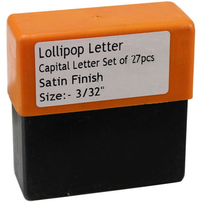 Set Of 27 Pieces- 26 Letters Of The Alphabet, In "lollipop" Style, Plus Ampersand-capital Letters Size 3/32 Inches - TJ916-27332L - ToolUSA