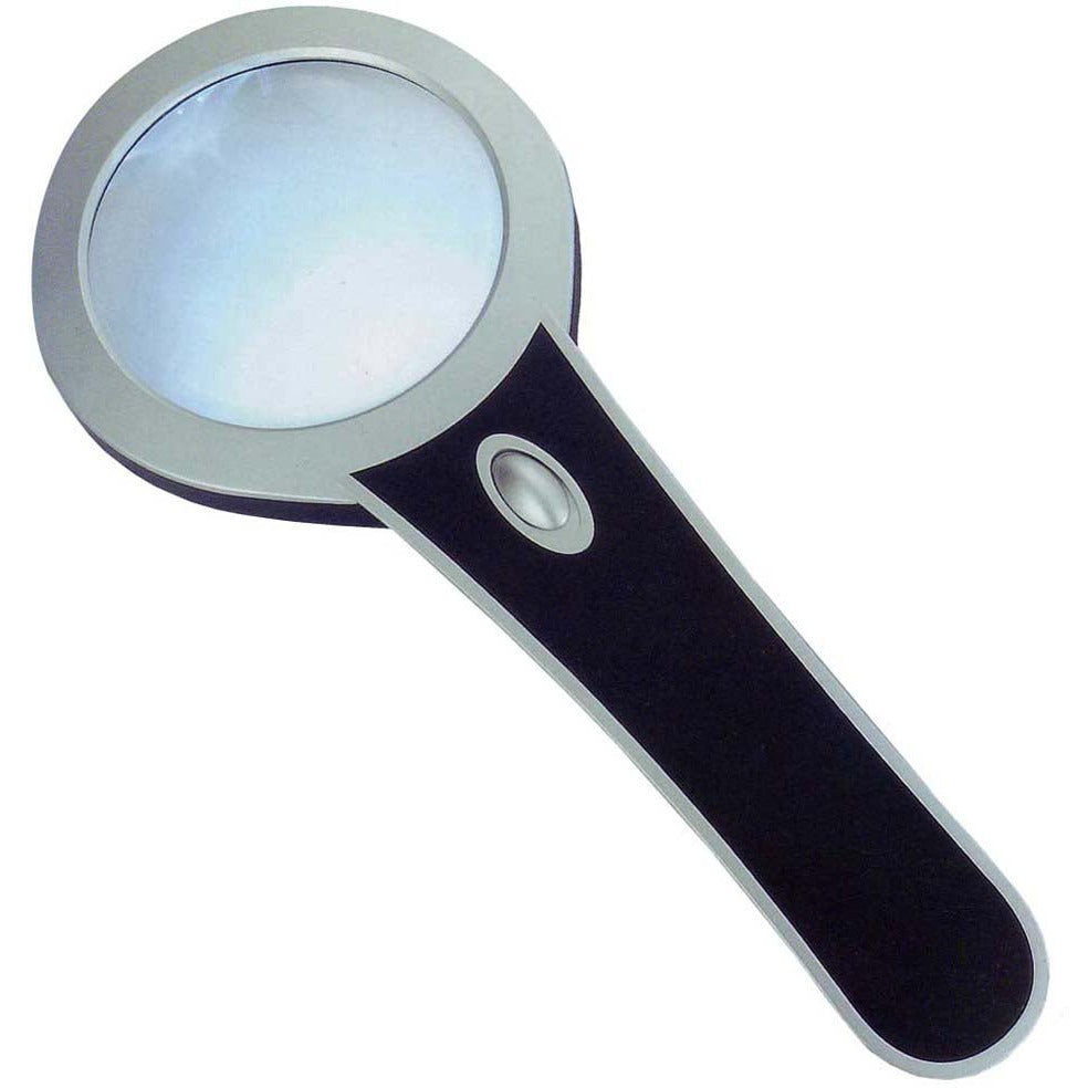 SILVER AND BLACK, HANDHELD, LED MAGNIFIER - MG-15084 - ToolUSA