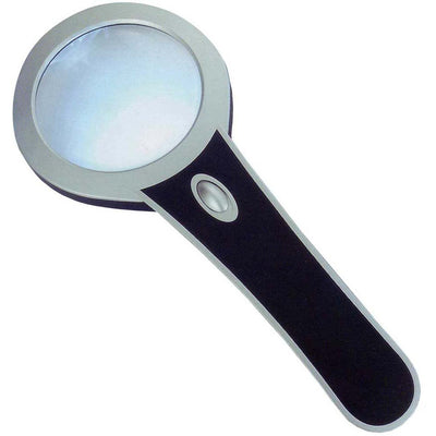 SILVER AND BLACK, HANDHELD, LED MAGNIFIER - MG-15084 - ToolUSA