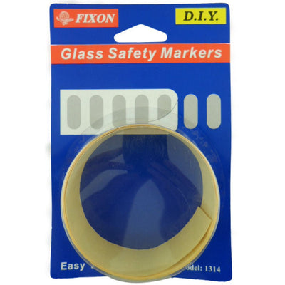 Silver Color Safety Markers, Adhesive Backs For Glass Doors (Pack of: 2) - H-41314-Z02 - ToolUSA