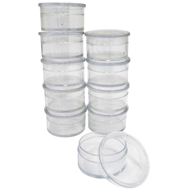 Small Clear Plastic Gem Jars - 1 Inch Size (Pack of: 2) - TJ05-01350-Z02 - ToolUSA