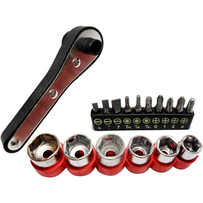 Small Size Reversible Ratchet With Bits & Sockets - PS-02580 - ToolUSA