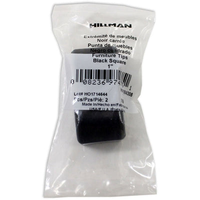 Square Plastic Cap For Metal Legs 1 x 1 Inches (Pack of: 2) - HI-884308 - ToolUSA