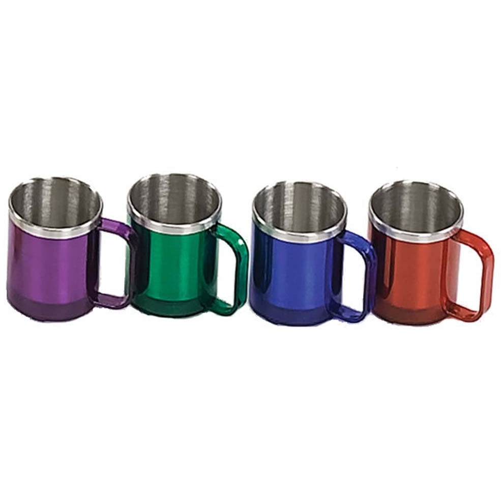 Stainless Steel Colored Coffee Cup (4 Vibrant Colors Options) (Pack of: 2) - U-76734-Z02 - ToolUSA