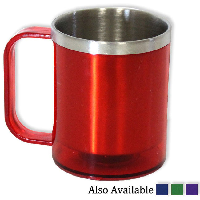 Stainless Steel Colored Coffee Cup (4 Vibrant Colors Options) (Pack of: 2) - U-76734-Z02 - ToolUSA