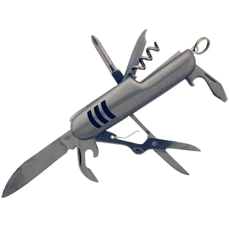 Stainless Steel Multi-Function Pocket Knife With Bottle Openers, Scissors, Corkscrew & More - PK9811P-YH - ToolUSA