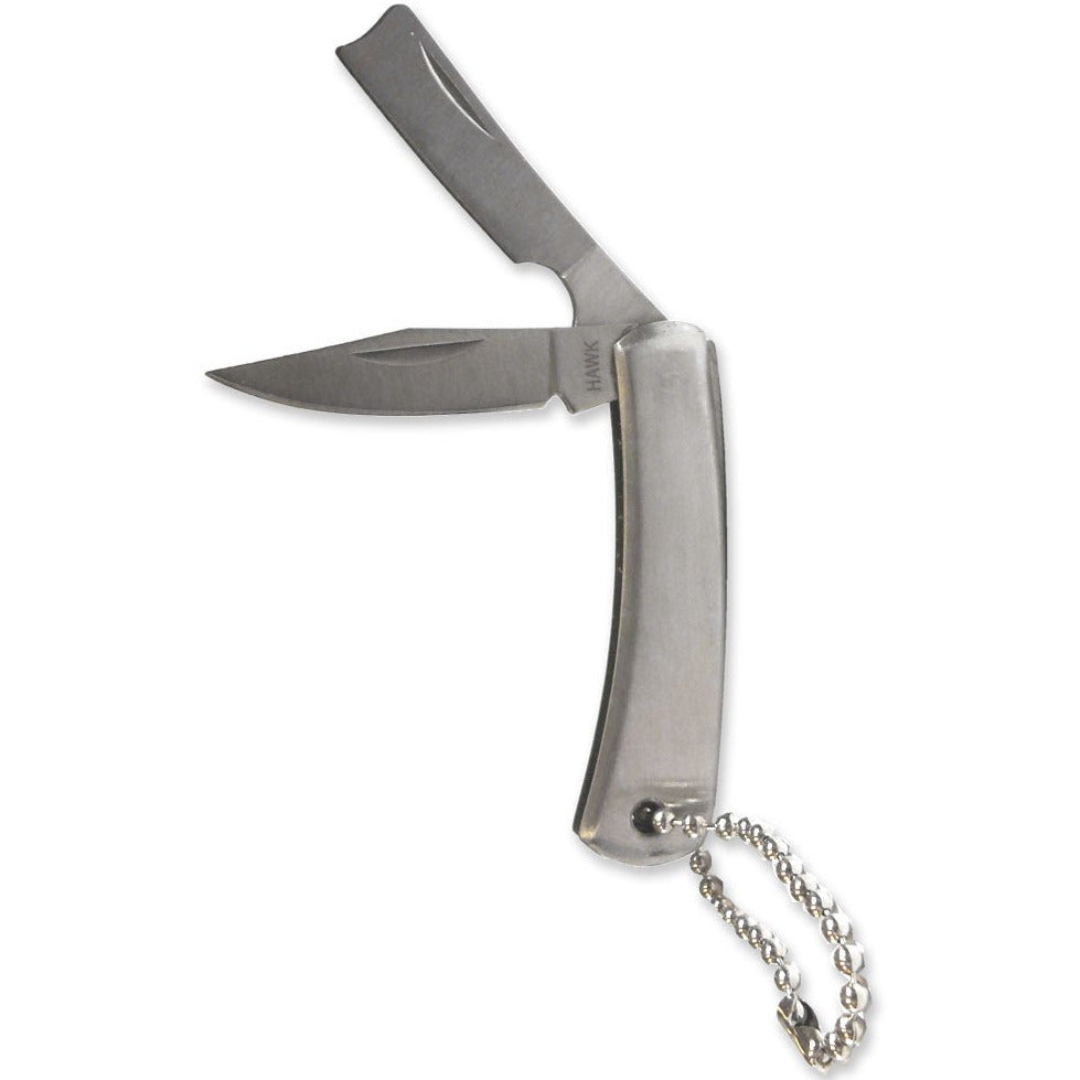 Stainless Steel Pocket Knife - 2 Blades - 3.75 Inch Overall Length - PK-09072 - ToolUSA