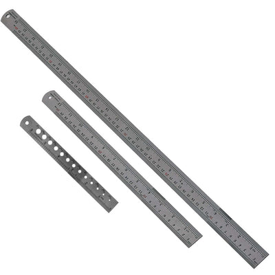 Stainless Steel Ruler Trio - 6", 12" & 24"- SAE & Metric - KIT-TM101220 - ToolUSA