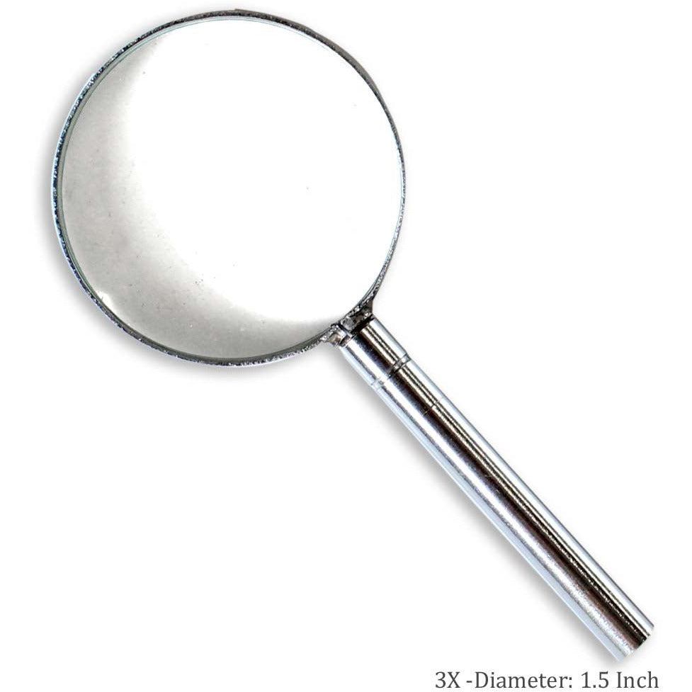 Steel Handheld Magnifier with Glass Lens - ToolUSA
