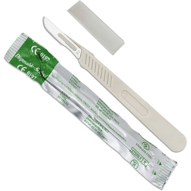Sterile Disposable Scalpel, Carbon Steel Blade #10 (Pack of: 10) - PL-06110-Z10 - ToolUSA