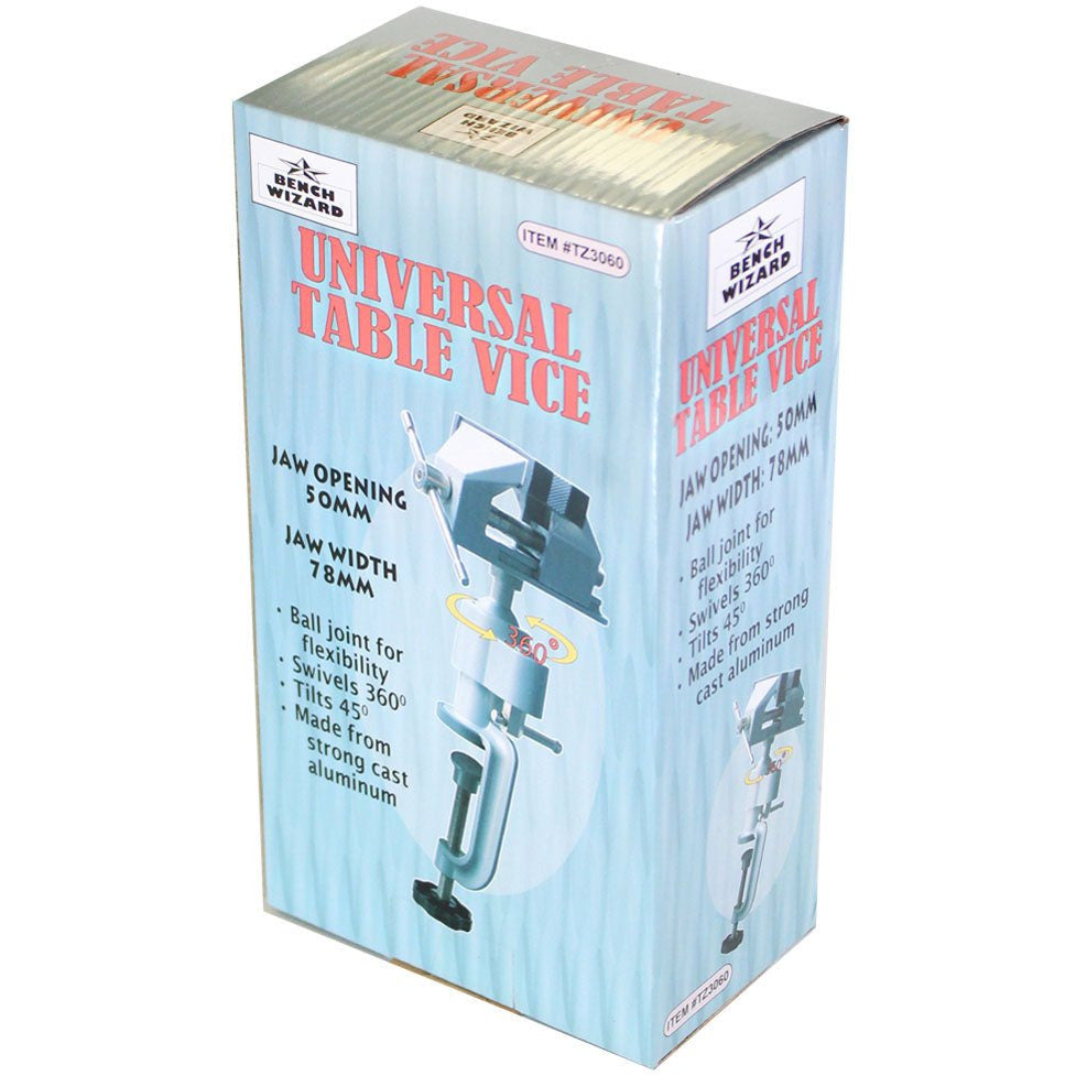 Swivel Head 3" Vise With Rubber Jaws And Padded Clamp Edges To Avoid Scratching - VISE-13060 - ToolUSA