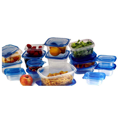 Think Tank 34 Piece Food Storage Clear Container Set - LKCO-6633-U - ToolUSA