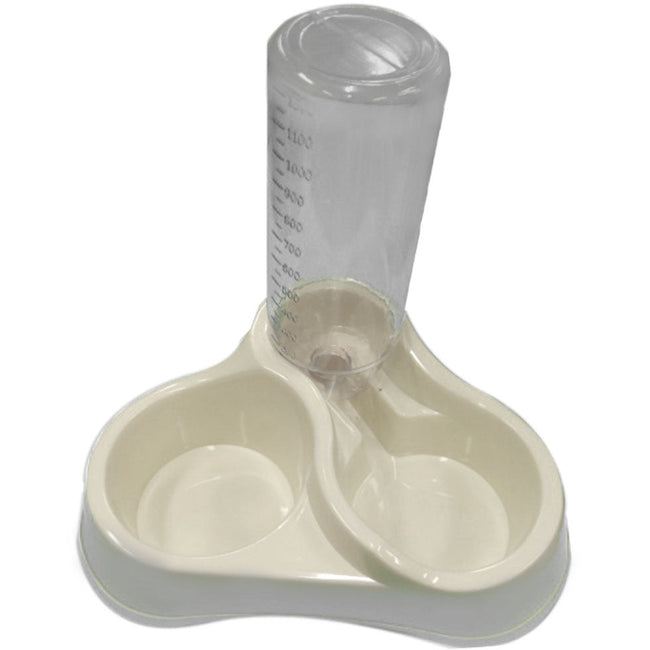 Think Tank Technology Triangular Shaped Pet Feeder With12" (tall) Water Bottle - PET-62221-YK - ToolUSA