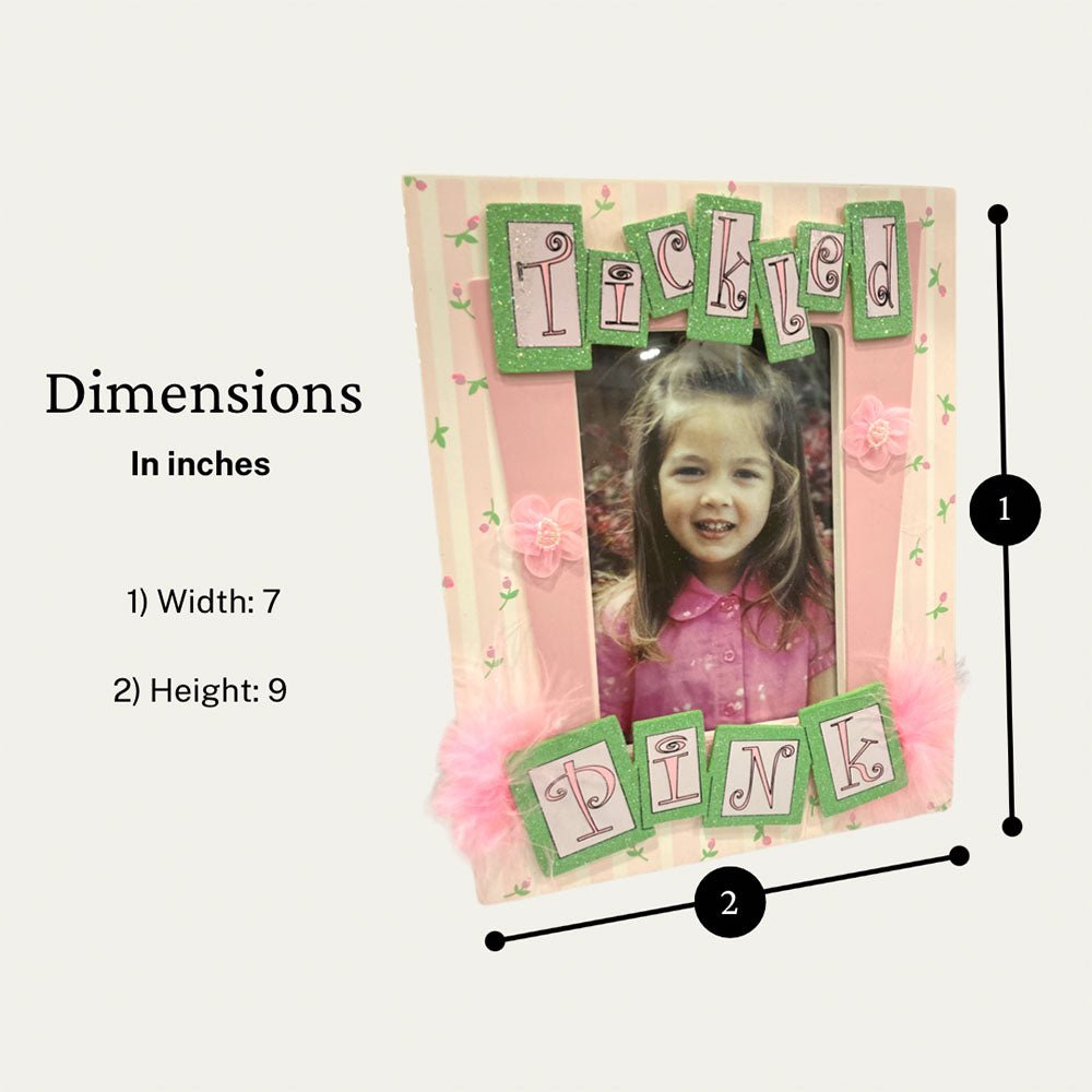 Tickled Pink Cute Wooden Photo Frame, 7 x 9 Inches - HH-WF-10349 - ToolUSA