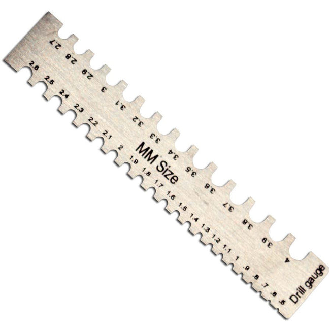 Tiny Stainless Steel Drill Gauge from 0.5 To 4 MM - TM30540MM - ToolUSA
