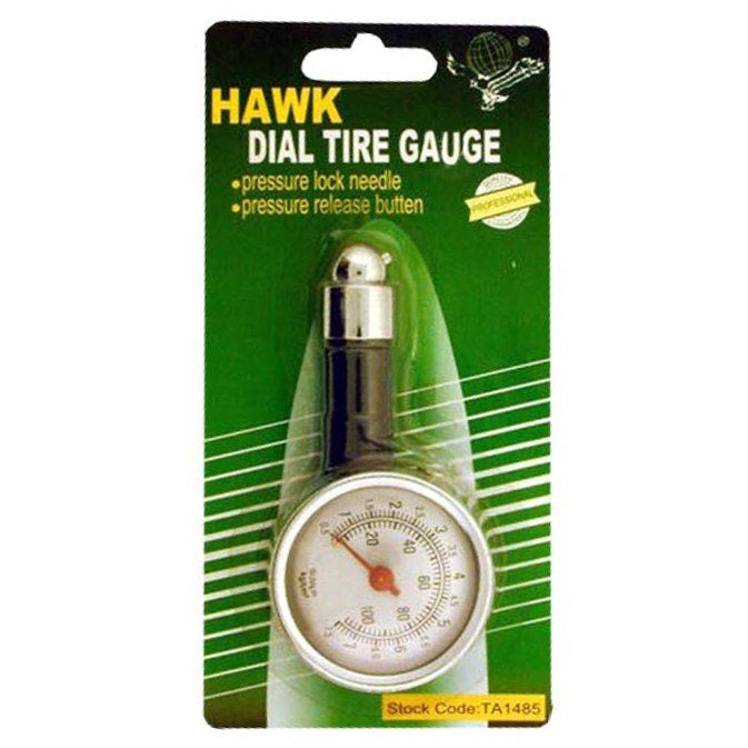 Tire Pressure Dial Gauge with 100 PSI Capacity and Locking Mechinism - TA-01485 - ToolUSA