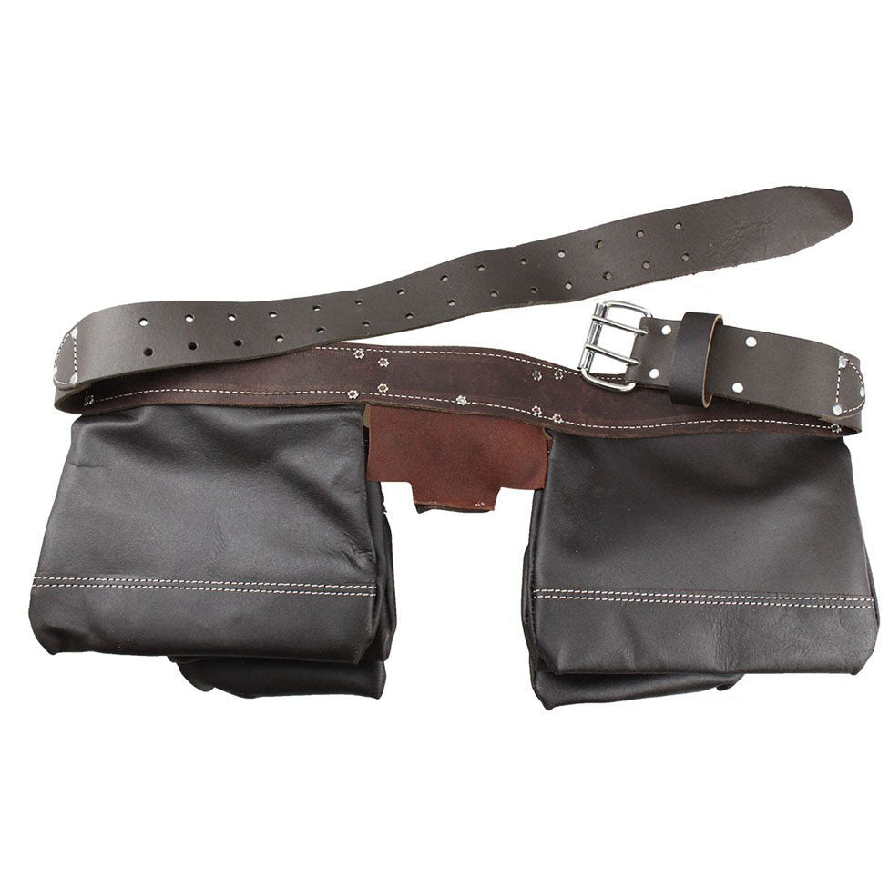 Top Grain Oiled Leather Tool Belt with 11 Pockets and 2 Hammer Holders - AA-88213 - ToolUSA