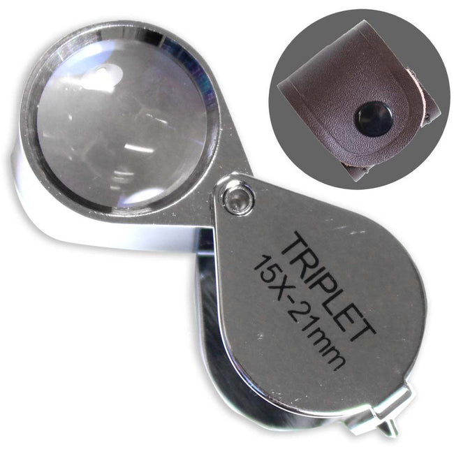 Triplet Glass Lens Jeweler's Loupe - 15X Power - MG-02115 - ToolUSA