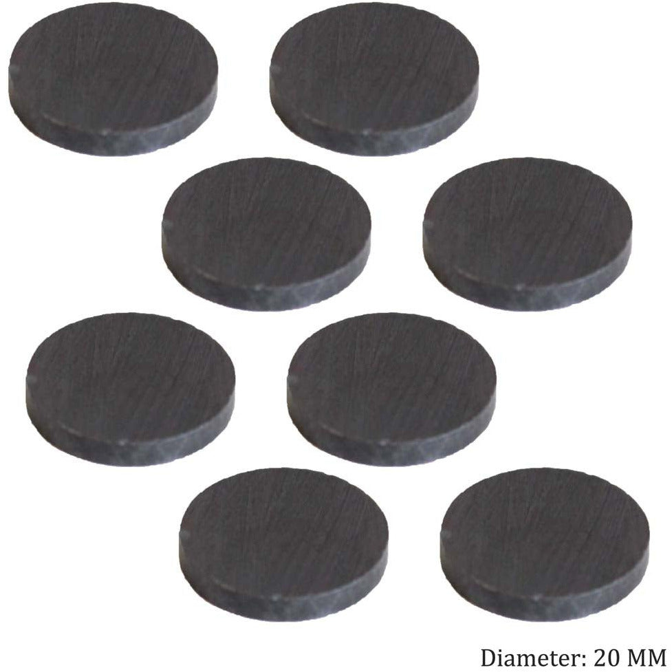TRUVUE: 8 Piece Set Of Disc Shaped 1 Inch X 1/8 Inch Ceramic Magnets - MC-06051 - ToolUSA