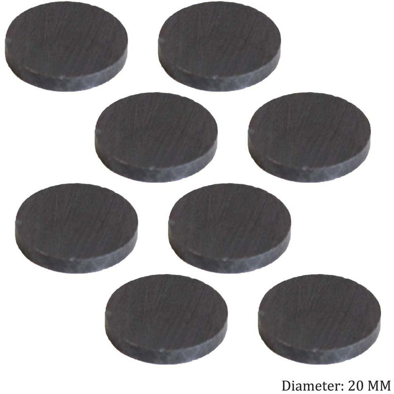 TRUVUE: 8 Piece Set Of Disc Shaped 1 Inch X 1/8 Inch Ceramic Magnets - MC-06051 - ToolUSA