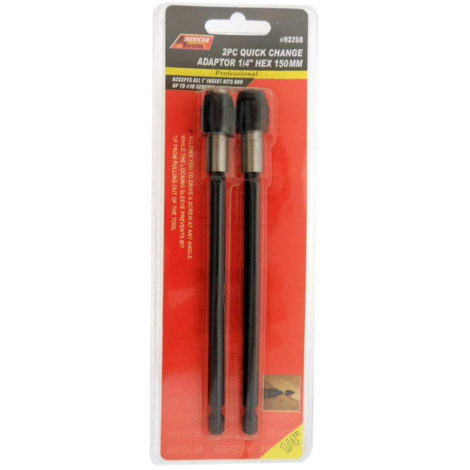 Two Piece Quick Change Adapters - 1/4 Inch - Hex - 150mm - PS82-YT - ToolUSA
