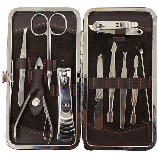 Wallet Style Manicure Set with 10 Stainless Steel Tools - B8400-10-YT - ToolUSA
