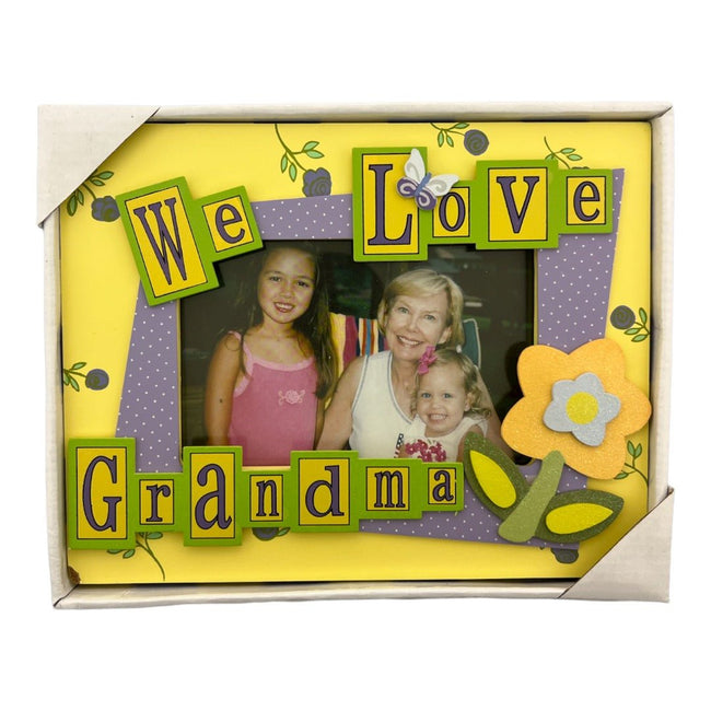 We Love Grandma Yellow Wooden Frame, 7 x 9 Inches - HH-WF-10244 - ToolUSA