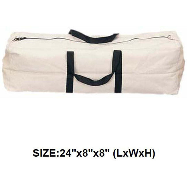 White Canvas Tote Bag with Black Nylon Handles - ToolUSA