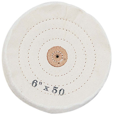 White Cotton Buff - 6" Diameter (Pack of: 2) - TJ01-31260-Z02 - ToolUSA