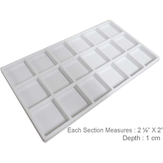 White Plastic Tray Insert with 18 Compartments (Pack of: 2) - TJ05-04118-Z02 - ToolUSA