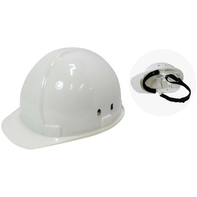 White Safety Hard Hat with a Built-In Adjustable Liner - SF-88880 - ToolUSA