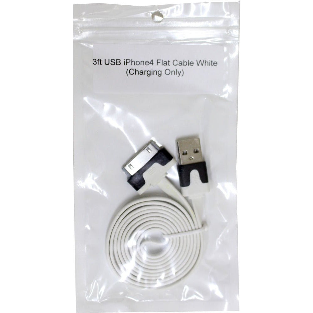 White USB Iphone 4 Charger, 3 Foot Long - L-AV125-YU - ToolUSA