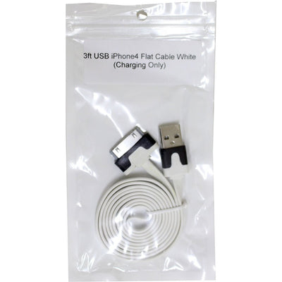 White USB Iphone 4 Charger, 3 Foot Long - L-AV125-YU - ToolUSA
