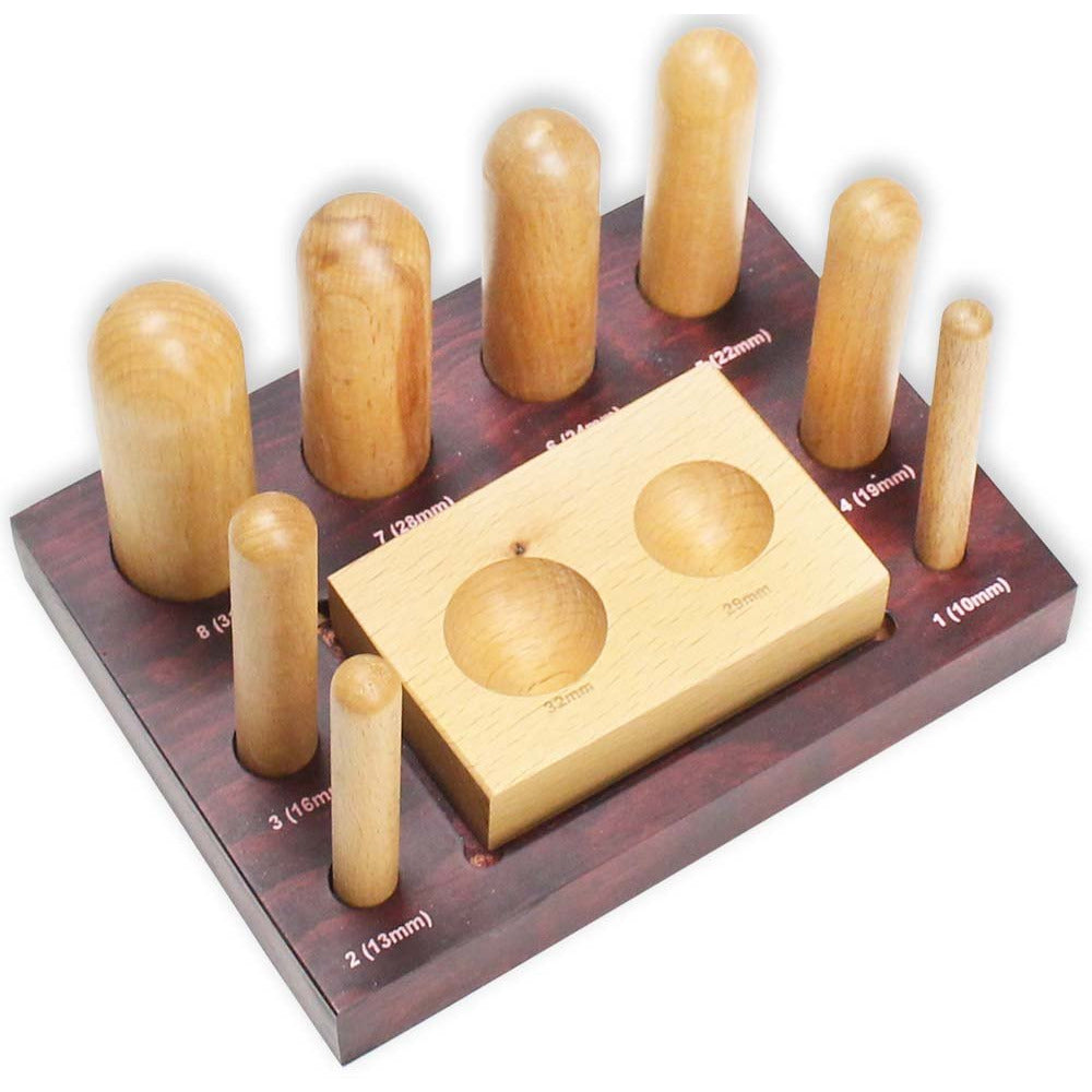 Using A Dapping Block Wood Dapping Block with 8 Punches - TJ-30743 – ToolUSA