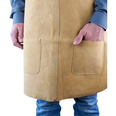 Workman's Bib Style Leather Apron - AP-50008 - ToolUSA