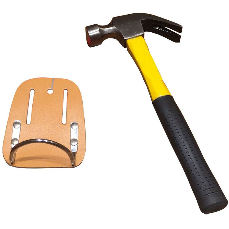 Workman's Kit Including 12.25" Steel Head Claw Hammer, And Genuine Leather Hammer Holder - KIT-AT720W - ToolUSA