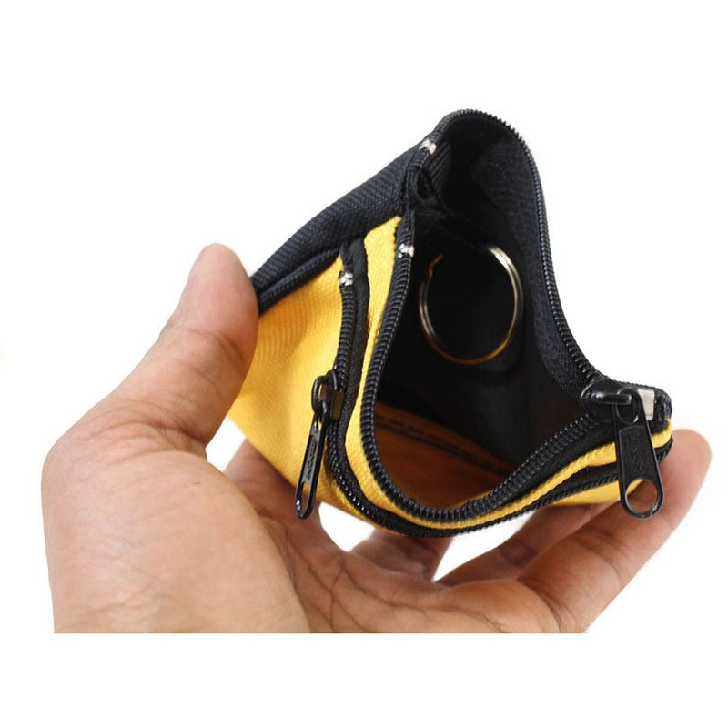 Yellow And Black Coin Purse With 2 Zippers-4-1/2 X 3-1/2 Inches - GB-11868YW - ToolUSA