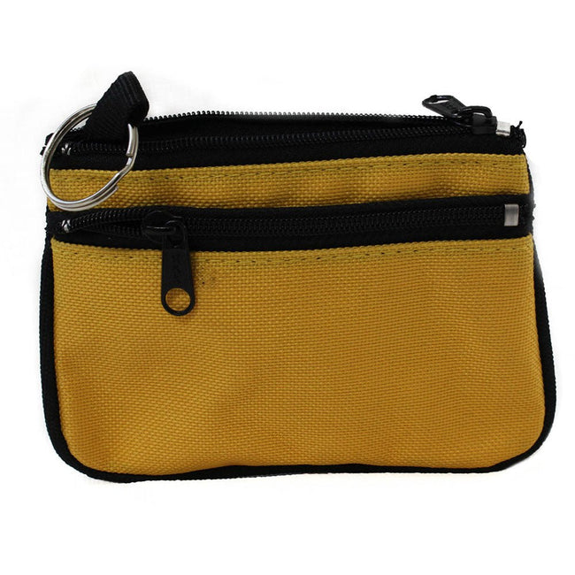 Yellow And Black Coin Purse With 2 Zippers-4-1/2 X 3-1/2 Inches - GB-11868YW - ToolUSA